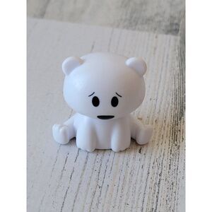 Mini white Arctic polar bear animal zoo pet doll accessory toy figure